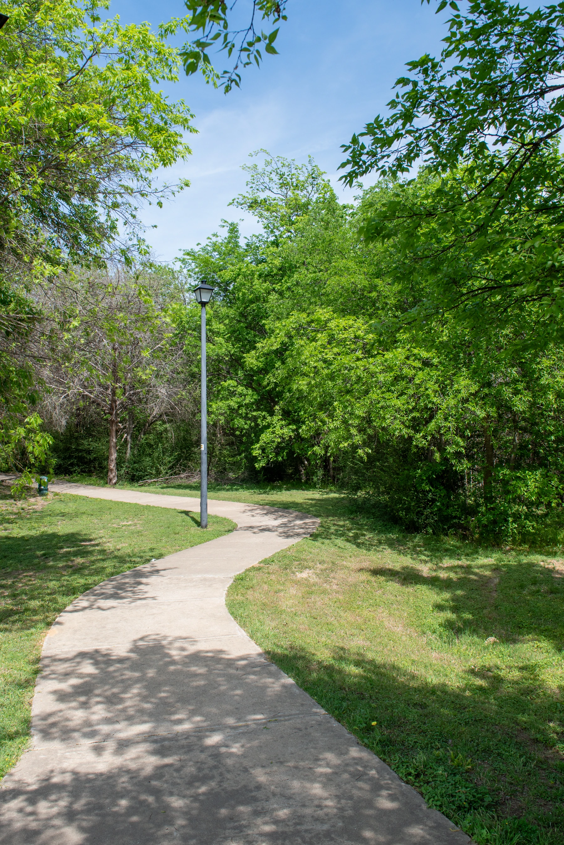 A tree-lined walking path at Grandview City Park